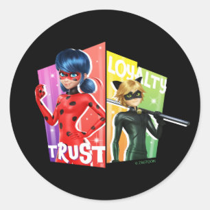 Ladybug & Cat Noir   Vertrouwen en loyaliteit Ronde Sticker