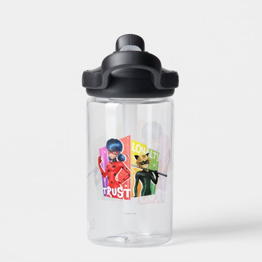 Ladybug & Cat Noir | Vertrouwen en loyaliteit Waterfles (Achterkant)