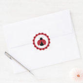 Ladybug Circle Vierkante Sticker (Envelop)
