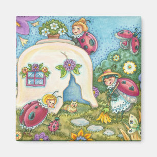 Ladybug Cottage Carré MAGNET