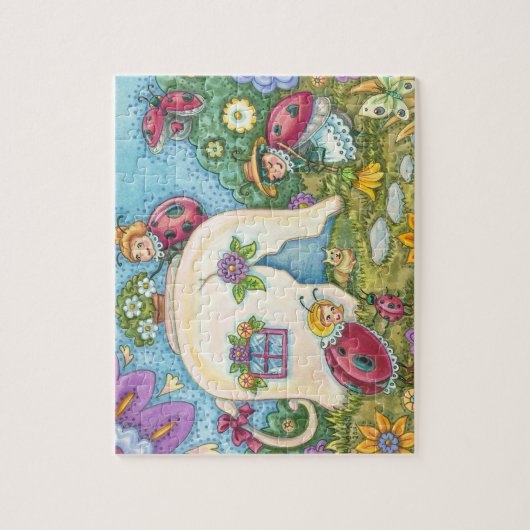Ladybug Cottage Interlocking PUZZLE (Vertical)