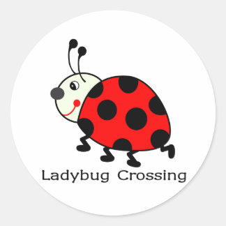 Ladybug Crossing Ronde Sticker