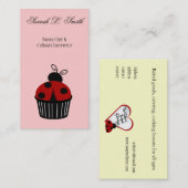 Ladybug Cupcake Carte de visite (Devant / Derrière)