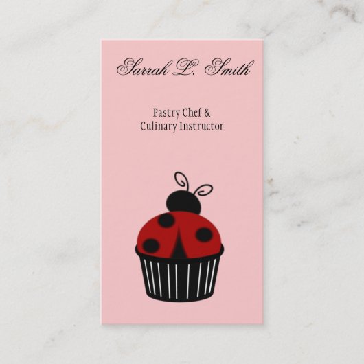 Ladybug Cupcake Carte de visite (Devant)