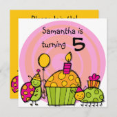 Ladybug Cupcake Customisé Invitations d'anniversai (Devant / Derrière)