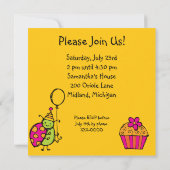 Ladybug Cupcake Customisé Invitations d'anniversai (Dos)