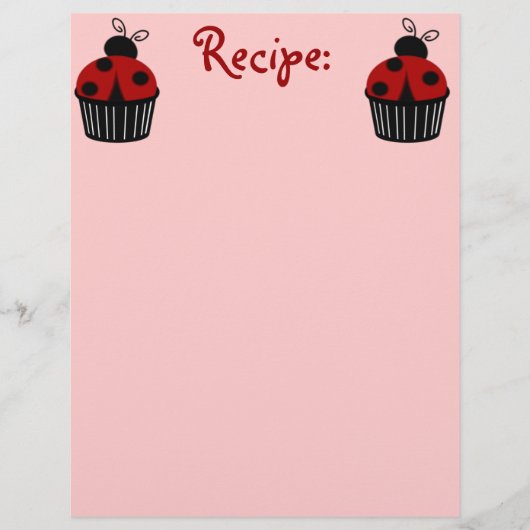 Ladybug Cupcake Recippaper (Voorkant)