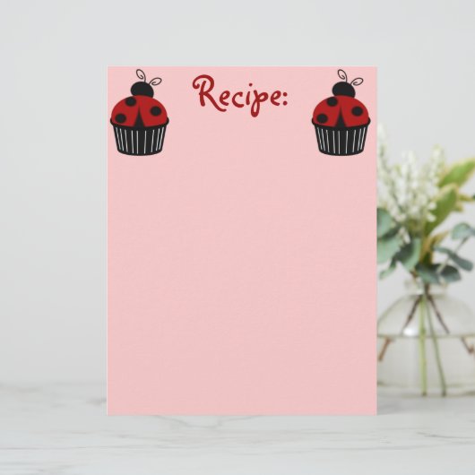 Ladybug Cupcake Recippaper (Staand voorkant)