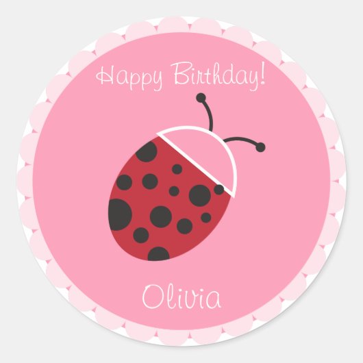 Ladybug Cupcake Topper/Sticker Ronde Sticker (Voorkant)