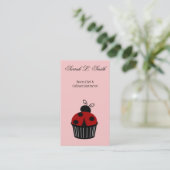 Ladybug Cupcake Visitekaartje (Staand voorkant)