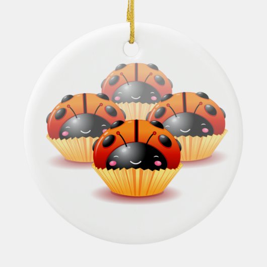 Ladybug Cupcakes Ornament (Achterkant)