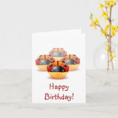Ladybug Cupcakes Verjaardag Kaart (Gele Bloem)