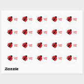 Ladybug Cute Animal Imprimer Classic Sticker Rond (Feuille)
