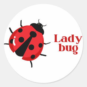 Ladybug Cute Animal Imprimer Classic Sticker Rond