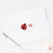 Ladybug Cute Animal Imprimer Classic Sticker Rond (Enveloppe)