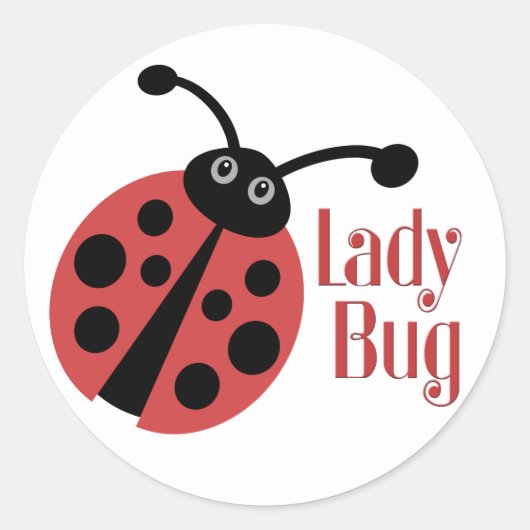 Ladybug Cute Animal Print Ronde Sticker (Voorkant)