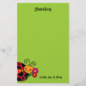 Ladybug Cute as Bug Custom Stationery Briefpapier (Voorkant)