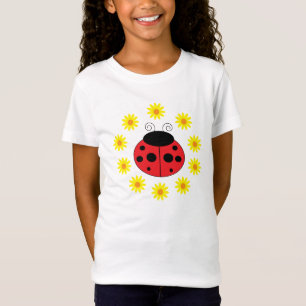 Ladybug Daisies Girls T-Shirt