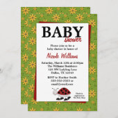 Ladybug Daisies Invitations De Douche Pour Bébé (Devant / Derrière)