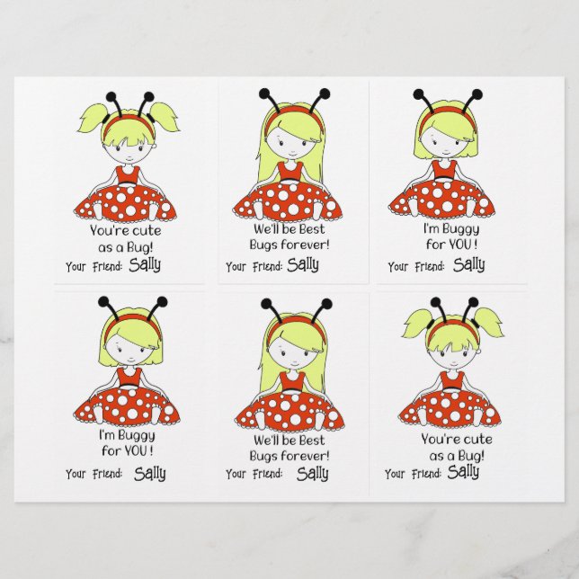 Ladybug de Kaarten 6 van de Klasse personaliseren  Briefhoofd (Voorkant)