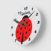 Ladybug Design Personalised Ronde Klok (Hoek)