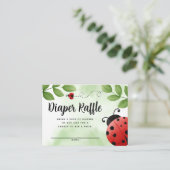 Ladybug Diaper Raffle Card Insert Informatiekaartje (Staand voorkant)