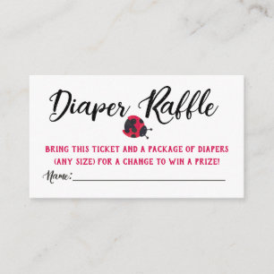 Ladybug Diaper Raffle Tickets Informatiekaartje