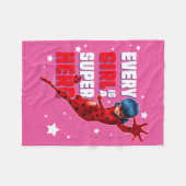 Ladybug Elk meisje is een superheld Fleece Deken (Voorkant (Horizontaal))