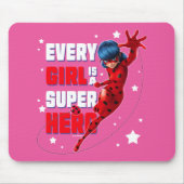 Ladybug Elk meisje is een superheld Muismat (Voorkant)
