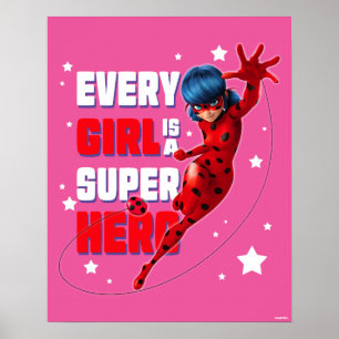 Ladybug Elk meisje is een superheld Poster