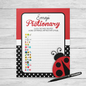 Ladybug Emoji Pictionary Baby shower Game Pack Notitieblok