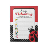 Ladybug Emoji Pictionary Baby shower Game Pack Notitieblok (Gedraaid)