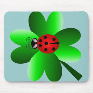 Ladybug en 4 bladklaver muismat