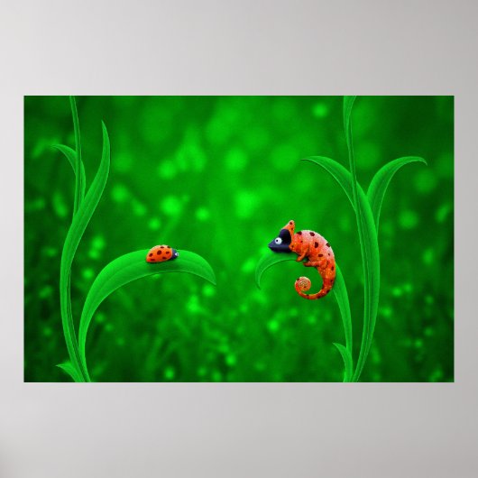 Ladybug en Chameleon Poster (Voorkant)
