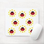 Ladybug en Daisies Mousepad Muismat (Met muis)