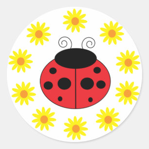Ladybug en Daisies Sticker