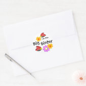 Ladybug en Flowers Ronde Sticker (Envelop)