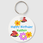 Ladybug en Flowers Sleutelhanger (Voorkant)