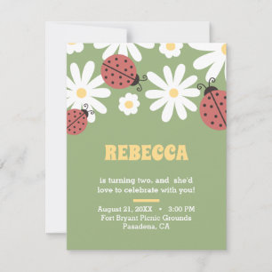 Ladybug en grieses vioolse verjaardag invit