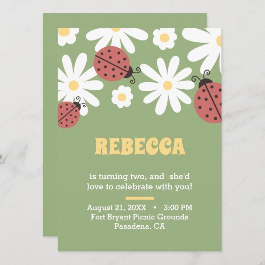 Ladybug en griezeligheid ter gelegenheid van de ge kaart (Voorkant / Achterkant)