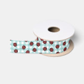 Ladybug en Turquoise Gingham Natuur Pattern Lint (Spoel)