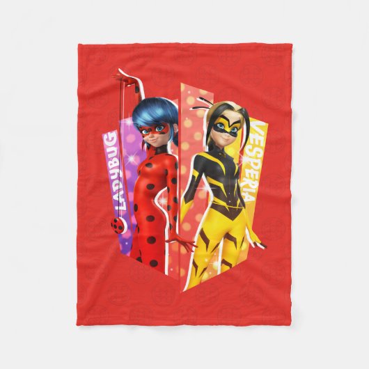 Ladybug en Vesperia Graphic Fleece Deken (Voorkant)