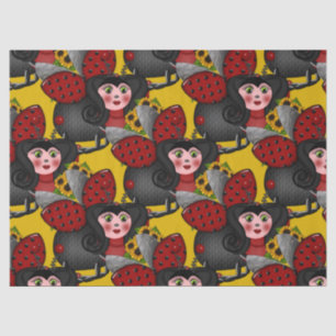 Ladybug en zonnebloemen-diagonaal-geel-1- tissuepapier