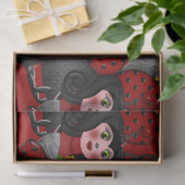 Ladybug en zonnebloemen-diagonaal-rood tissuepapier (Geschenk)