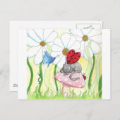 Ladybug Fairy Cat Briefkaart (Voorkant / Achterkant)