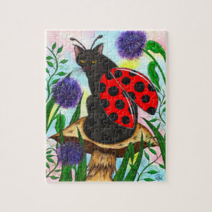 Ladybug Fairy Cat Fantasy Art Puzzle Legpuzzel