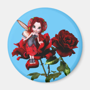 Ladybug Fairy op rode rozen Magneet
