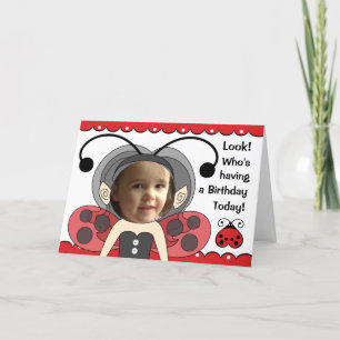 Ladybug Fairy Princess Meisjes FOTO Verjaardag Kaa Kaart