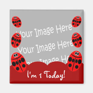 Ladybug First Birthday Photo Magnet Party Favors Magneet