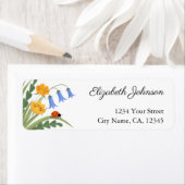 Ladybug Floral Bluebells Return Address Labels (Insitu)